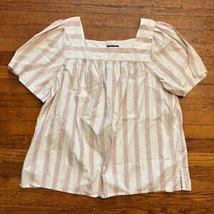 Lands' End Striped Cotton Blouse Size 2X